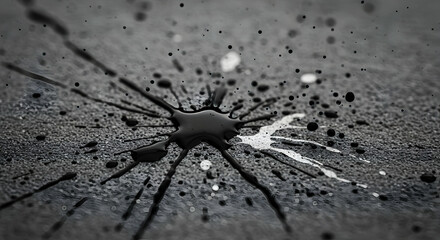 Black And White Ink Splatters On Grey Surface