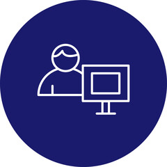 Secretary Vector Line Circle  Icon Design