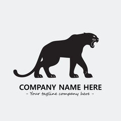 Phanter illustration black and white for logo company vector image
