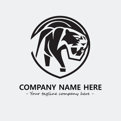 Phanter illustration black and white for logo company vector image
