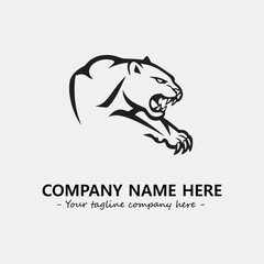 Phanter illustration black and white for logo company vector image
