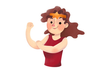 Strong Empowered Woman Pose &ndash; Feminism and Female Power Illustration