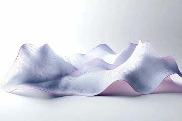 Abstract Wavy Landscape with Small Dots on White Surface Design