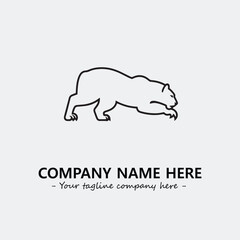 Phanter illustration black and white for logo company vector image
