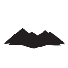 Layered Mountain Range Vector Silhouette