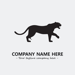 Phanter illustration black and white for logo company vector image
