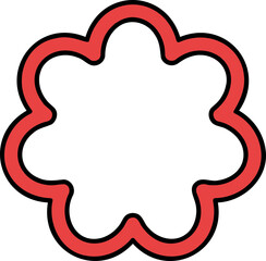 Retro Frame Flower Blossom Lined Hand Drawn