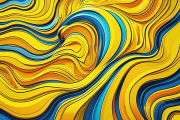 Dynamic Yellow Toned Pop Art Wave Design with Bold Visual Appeal