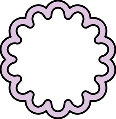 Retro Frame Circle Lined Hand Drawn