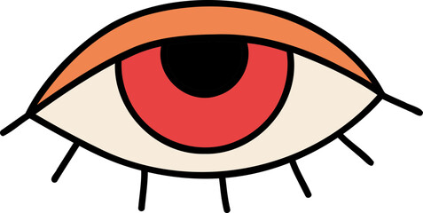 Retro Eye Groovy Sticker Hand Drawn