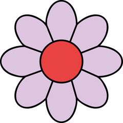 Sticker Flower Blossom Retro Groovy Hand Drawn