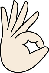 Perfect Finger Sticker Retro Groovy Hand Drawn