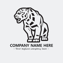 Phanter illustration black and white for logo company vector image
