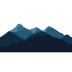 Simple Mountains Silhouette Vector Illustration