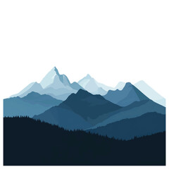 Naklejka premium Simple Mountains Silhouette Vector Illustration