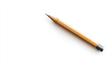 Wooden pencil on white background