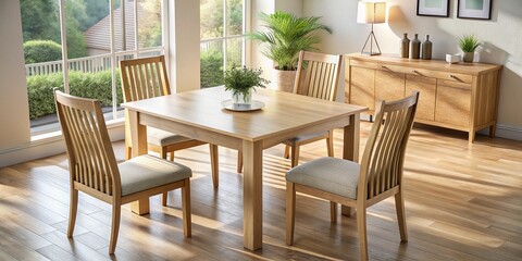 Fototapeta premium Elegant Dining Table, Modern Farmhouse Style