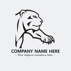 Phanter illustration black and white for logo company vector image
