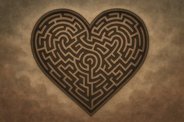 Heart-shaped labyrinth  :  design with love and maze elements