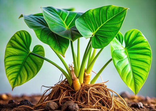 Hawaiian Taro Root, Kalo, Tropical Plant, Edible Root