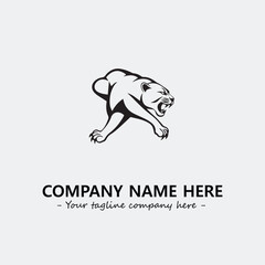 Phanter illustration black and white for logo company vector image
