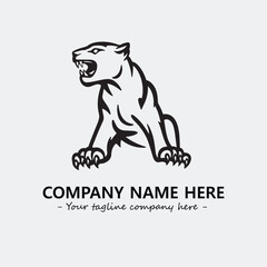 Phanter illustration black and white for logo company vector image
