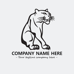 Phanter illustration black and white for logo company vector image
