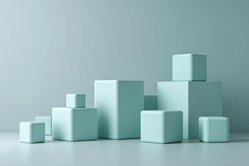 Obraz premium Serene Minimalist Background Featuring Soft Cubes in a Tranquil Setting