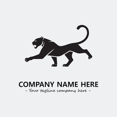 Phanter illustration black and white for logo company vector image
