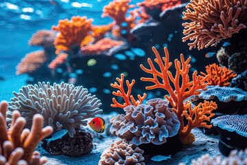 Obraz premium Vibrant Ocean Sounds with Energetic Coral Movement