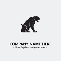 Phanter illustration black and white for logo company vector image
