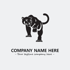 Phanter illustration black and white for logo company vector image
