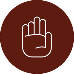 Hand Gesture Vector Line Circle Icon Design