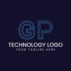 Technology Outline Font - Letter with Dots and Lines