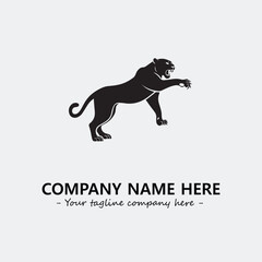 Phanter illustration black and white for logo company vector image
