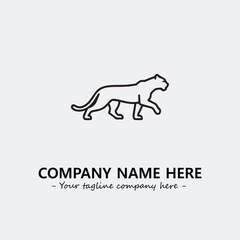 Phanter illustration black and white for logo company vector image
