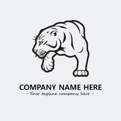 Phanter illustration black and white for logo company vector image
