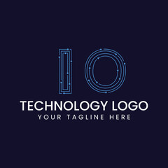 Technology Outline Font - Letter with Dots and Lines