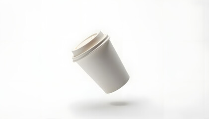 Coffee Cup set - Mockup template for cafes, design of the restaurant's corporate style. White cardboard coffee cup Mockup. Template disposable plastic and paperware for hot drinks
