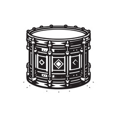 Black Color Tabla Silhouette Vector Illustration, Solid White Background