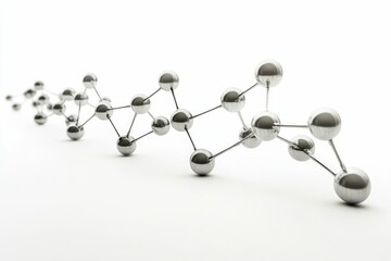 Fototapeta premium Connecting Spheres and Rods Model on White Background for Science Illustration