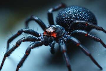Black Widow Spider Macro Photography High Contrast Insect Poison Venomous Arachnid