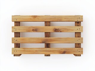 Minimalist Empty Wooden Pallet View from Above on White Background 3D Illustration