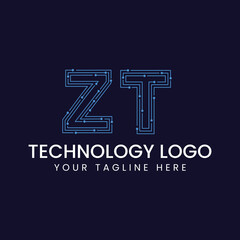 Technology Outline Font - Letter with Dots and Lines