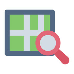 Route flat icon showing a path or navigation direction