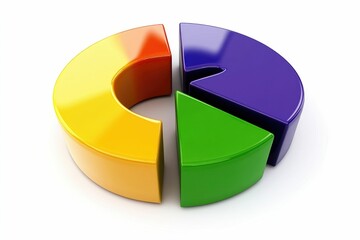 Obraz premium Colorful Pie Chart Graphic Representing Business Data and Market Shares