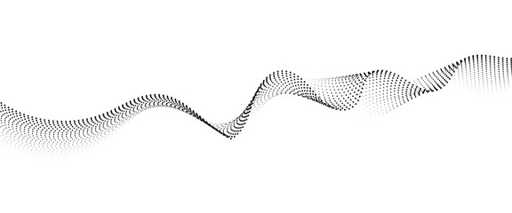 Fototapeta premium Flowing Dot Wave halftone gradient pattern on transparent background 