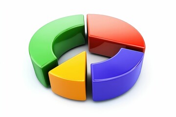 Obraz premium Colorful Pie Chart Diagram Showing Business Data and Market Share