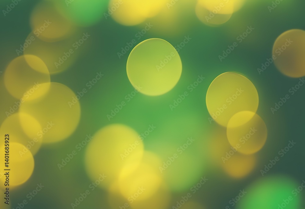 Wall mural circles green autumn background space bright abstract bokeh texture gradient yellow circle blur blur