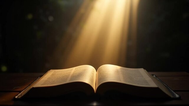 Open Book Bathed in Divine Light: Symbolism, Reflection, and Spiritual Awakening Video